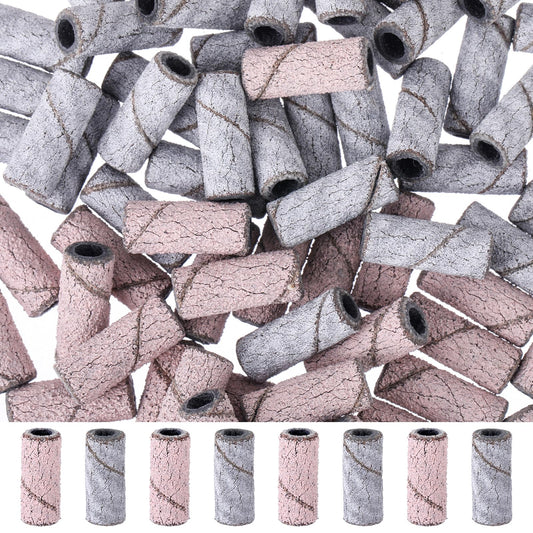 Lusofie 80Pcs Nail Drill Sanding Bands 150/240 Grit Sanding Bands Nail File Fine Sanding Bands for Nail Drill Polishing Shaping Manicure Pedicure