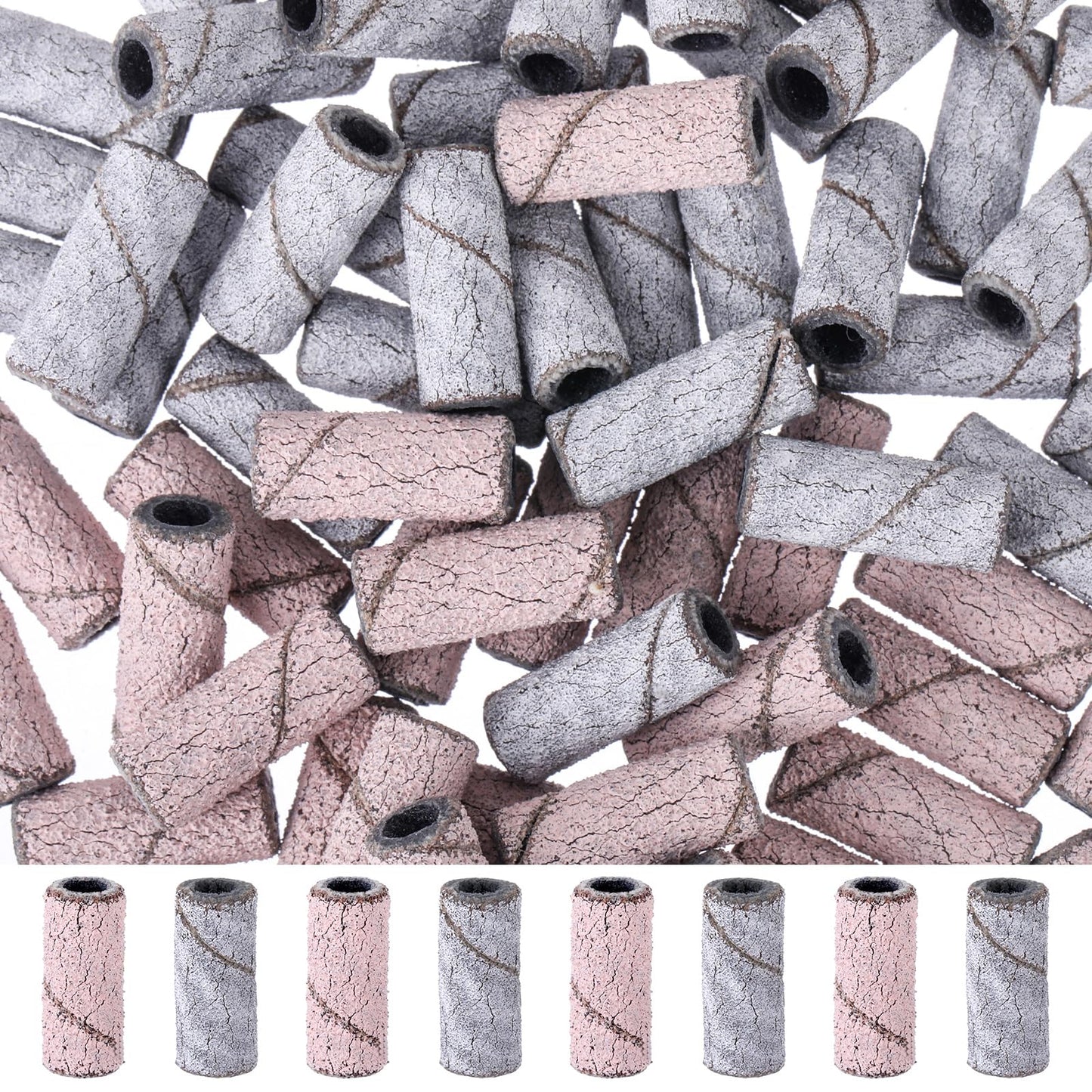 Lusofie 80Pcs Nail Drill Sanding Bands 150/240 Grit Sanding Bands Nail File Fine Sanding Bands for Nail Drill Polishing Shaping Manicure Pedicure