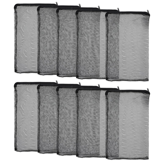 Tucnoeu 10Pcs Media Bags for Aquarium Fine Mesh Bag Aquarium Filter Media Bags with Plastic Zipper Suitable for Activated Carbon, Filter Stones, Ceramic Rings (15 x 10 inches)