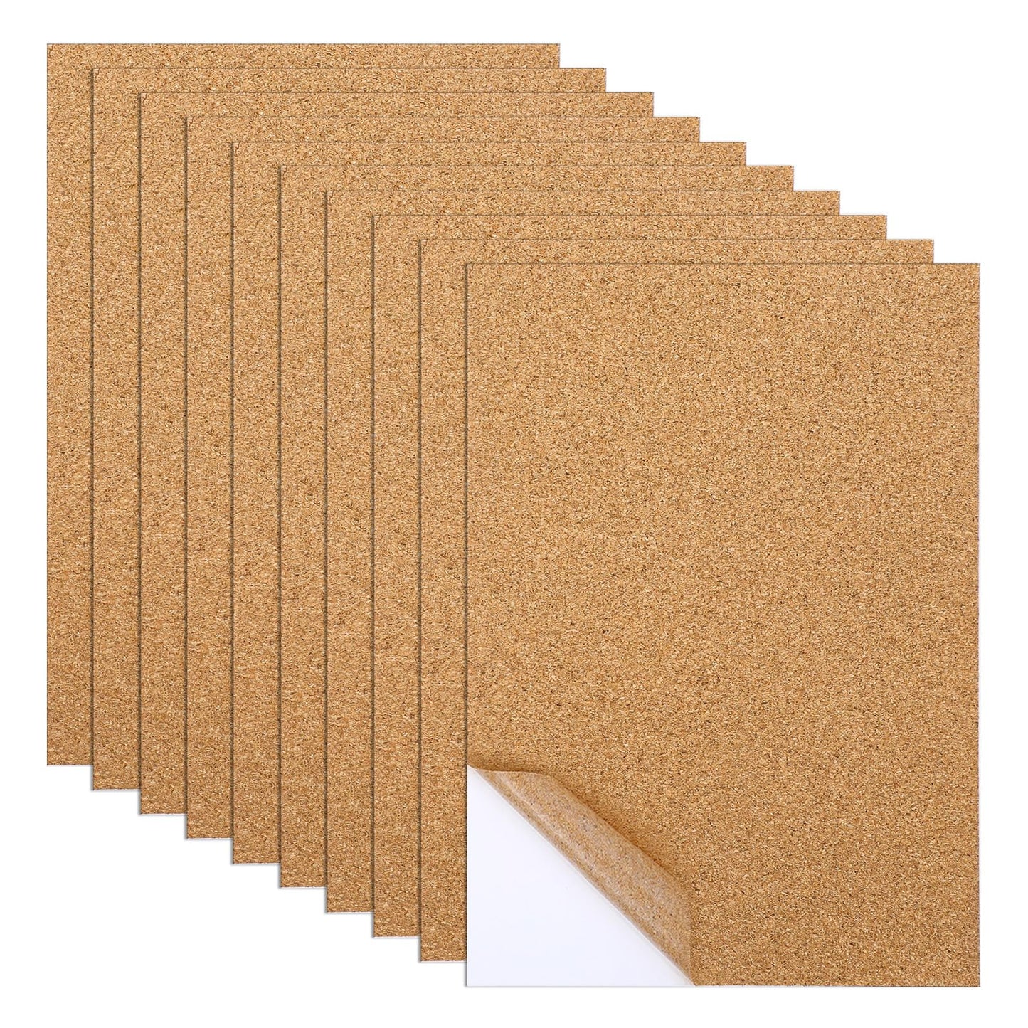 10 Pack Self-Adhesive Cork Sheet 11.2 x 7.8 Inch Thin Cork Sheets with Strong Adhesive Backing for DIY Crafts Wall Decor Wedding Party Tabletop Decoration