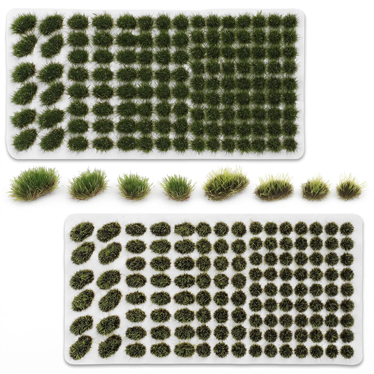 Fiyooau Static Grass Tufts, 246Pcs 4 Sizes Miniature Grass Tufts