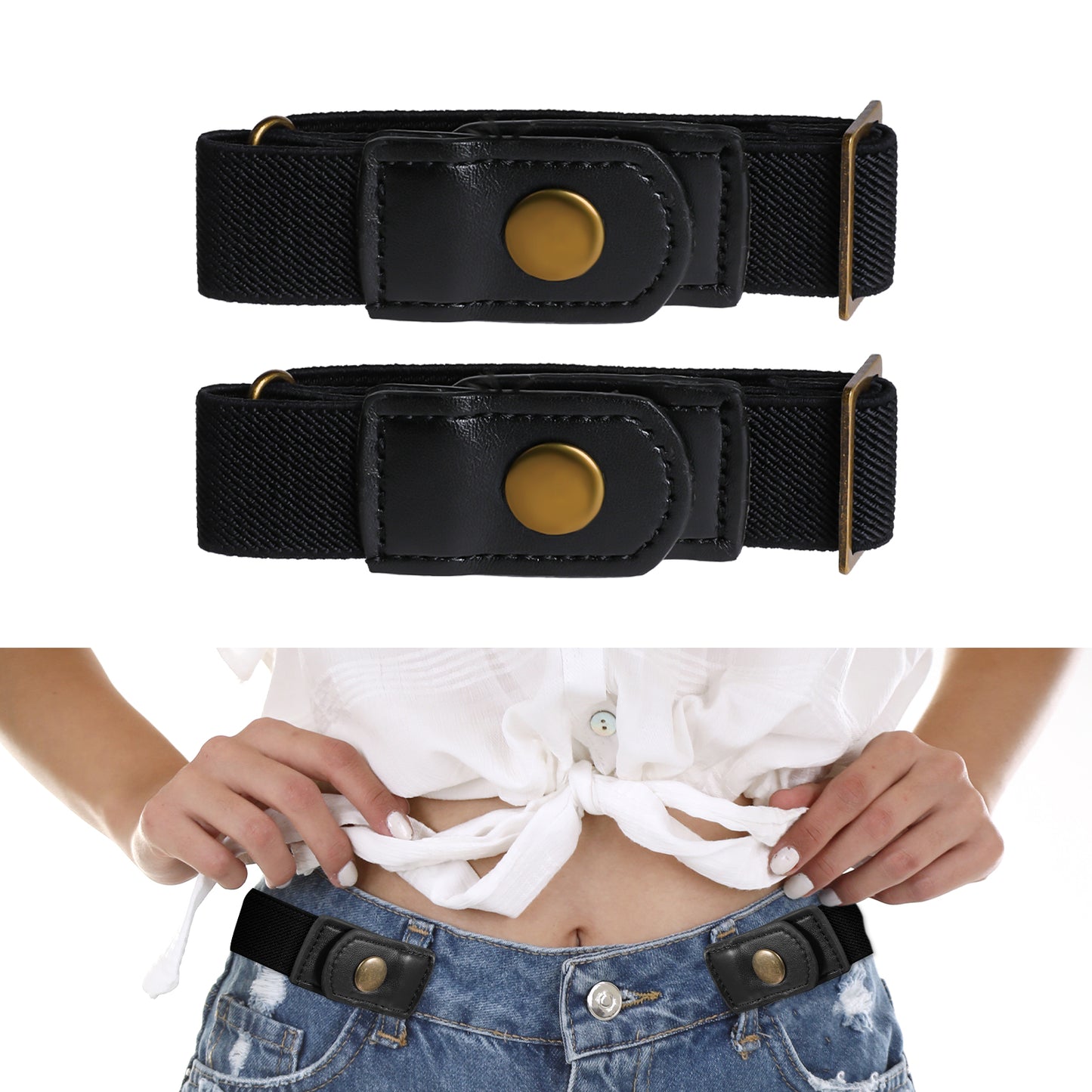 Tucnoeu Women Side Belt,No Buckle Belts for Men without Buckle Elastic Stretch