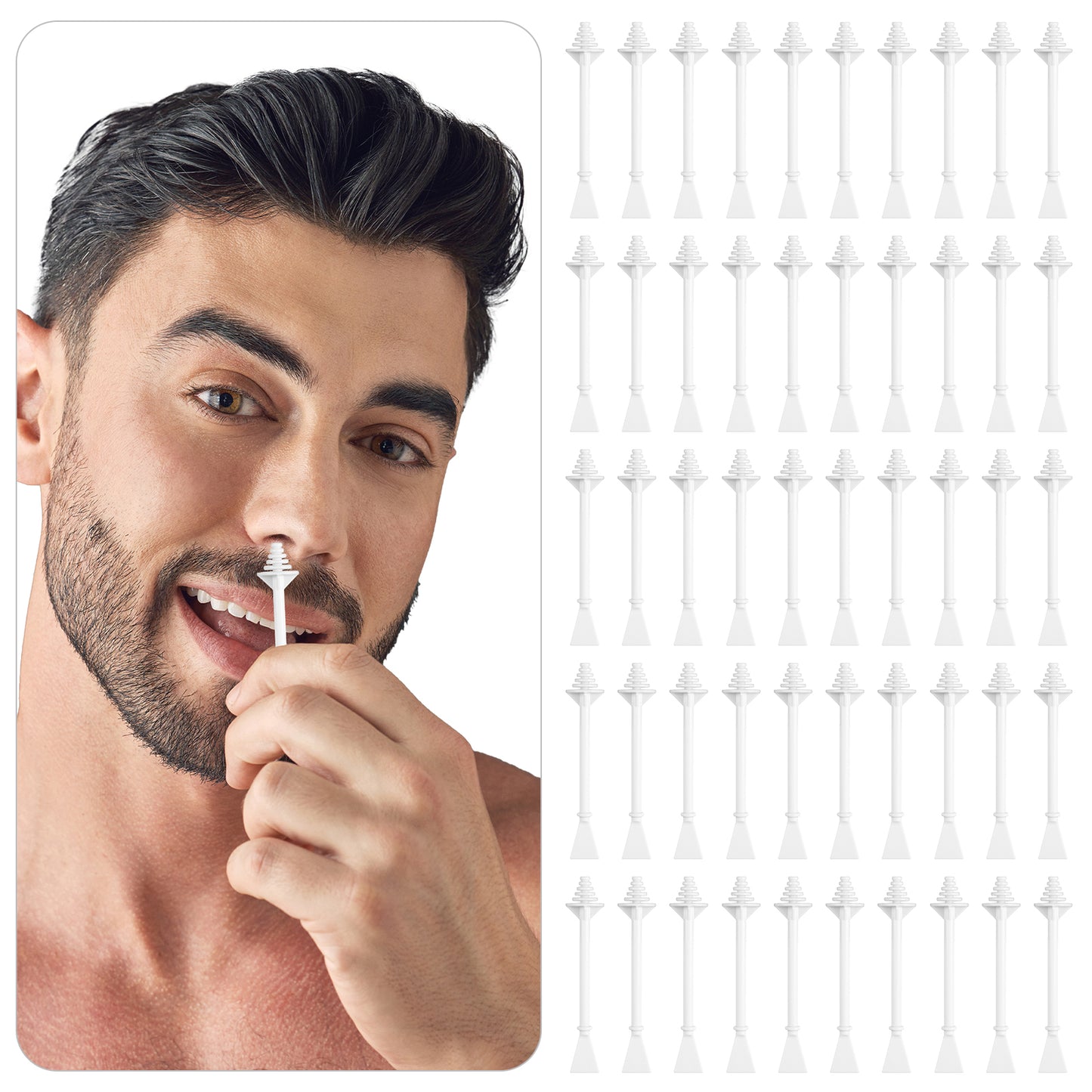 100Pcs Nose Wax Sticks, Spiral Nasal Wax Applicator Sticks, Nose Hair Remover, Disposable Nose Wax Kit For Painless Nostril And Eyebrow Hair Ear Hair Removal For Men And Women