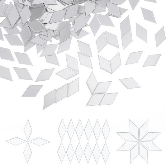 Lusofie Diamond Shape Acrylic Mirror 300 Pcs Mini Mirrors for Crafts Adhesive Small Mirrors Mosaic Tile Mirror Pieces for Crafts DIY Projects Supplies Home Decoration