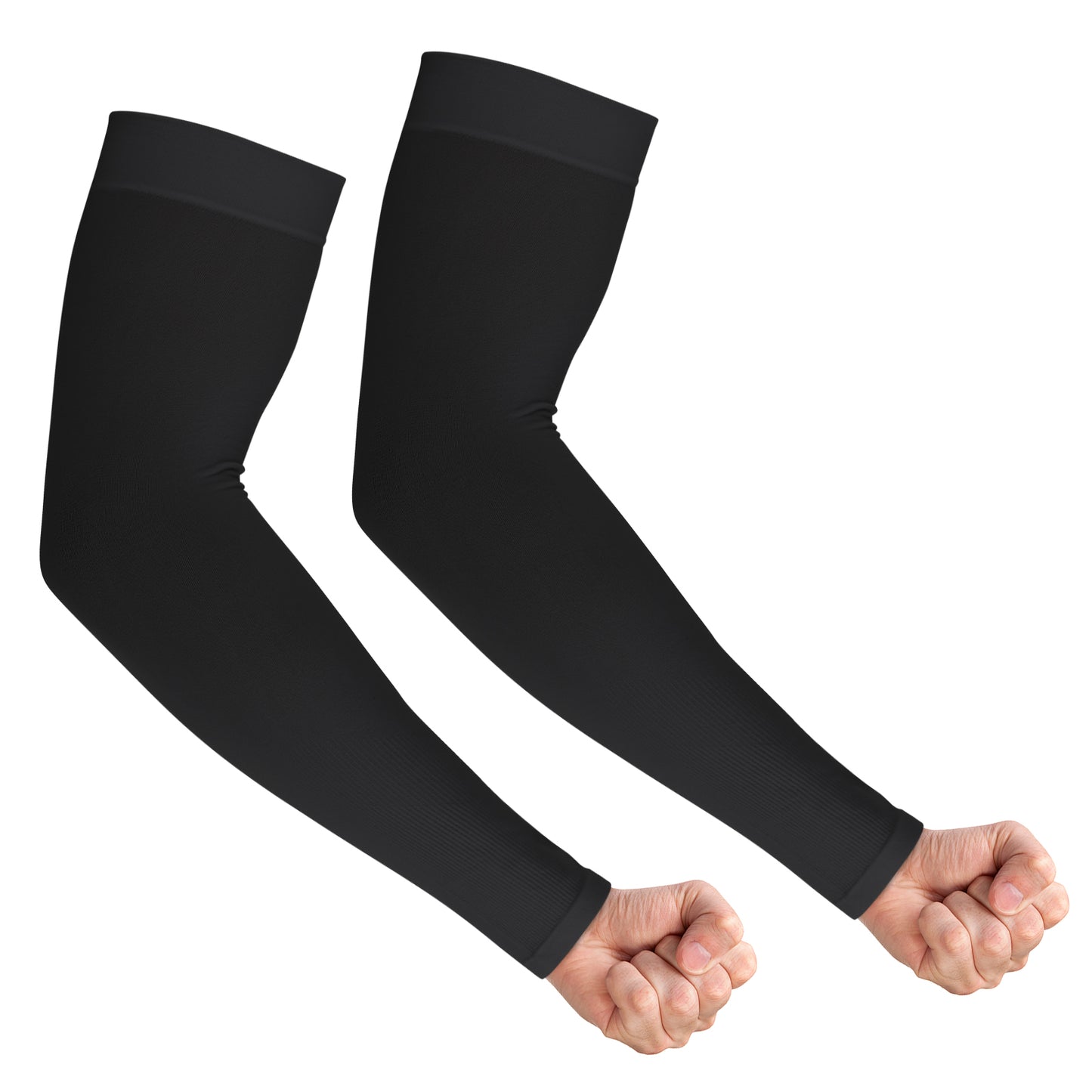 Lusofie Sun Protection Sleeves – Cooling Compression Arm Sleeves for Men Women, Moisture Wicking, for Gardening Sports(Black)