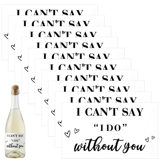10 Pcs Bridesmaid Proposal Stickers I Can't Say I Do Without You Stickers Mini Champagne Bottle Labels, Minimalist Wedding Decals for Bridal Shower Bachelorette Party Supplies Decorations