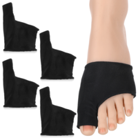 Gemoioio 2Pairs Bunion Corrector for Women Men, Big Toe Straightener Separators with Gel Pads Splint, Gel Hallux Valgus Corrector Socks for Pain Relief(Black)