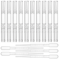 10Pcs 3ml Empty Cuticle Oil Pens with 5Pcs Transfer Pipettes Transparent Twist Pens Refillable Nail Oil Pen with Brush Tip for Nail Oils, Eyelash Growth Liquid, Cosmetic Lip Gloss Container Applicator