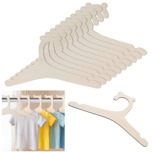 10Pcs Baby Clothes Hangers, 9 Inch Wooden Hanger Non Slip Coat Hanger for Baby Clothes Pants for Newborn Shower Nursery and Closet Storage