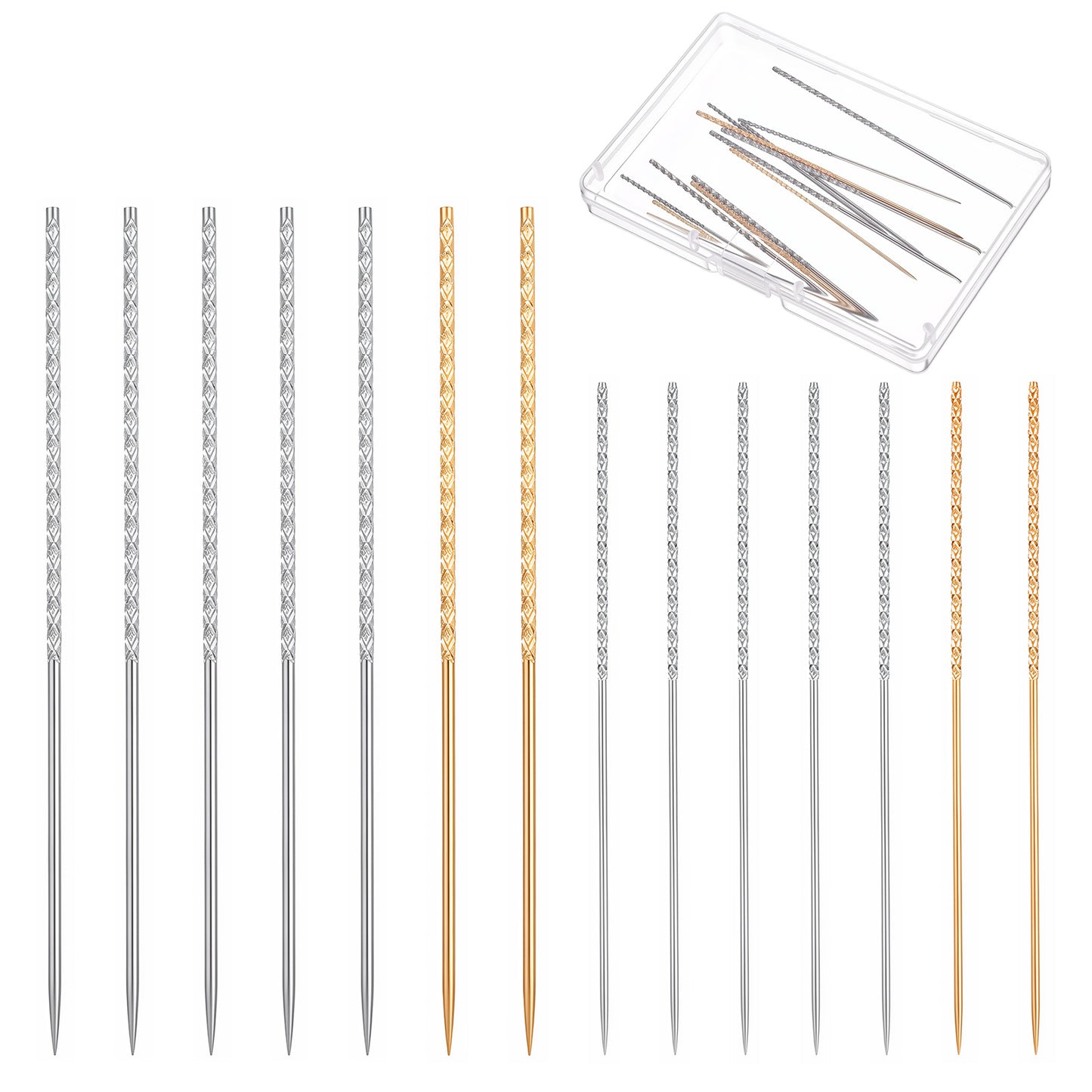 14pcs Snag Nab It Tool,Snag Repair Tool Sharps,2.36/3in Sharps Leather Craft Sewing Needles Broken Thread Repair Tools Suitable for Knitting Clothing Curtains