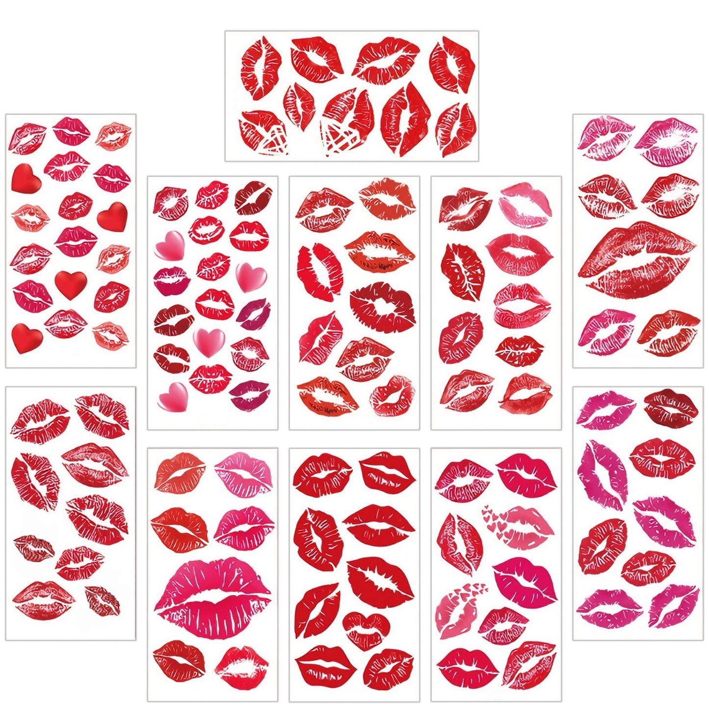 Kiss Tattoos Temporary Tattoos for Adults, Kiss Stickers Set (11 Sheets) | Waterproof Fake Tattoo for Body & Face | Bold Music Festival, Bachelorette Party Supplies, Valentines Day Gifts for Women