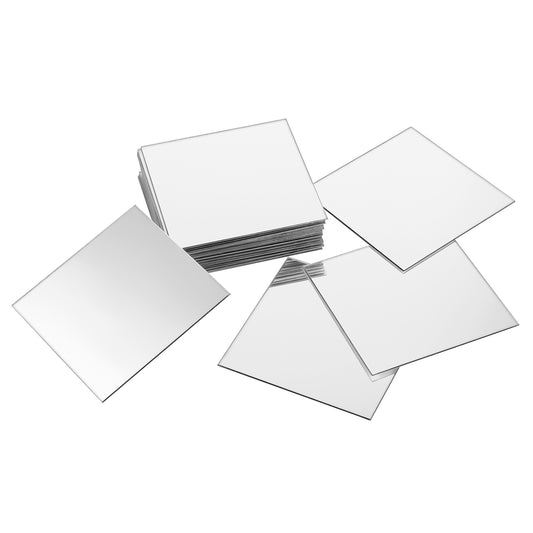 Square Mini Mirror Acrylic Small Mirrors for Crafts Self Adhesive Mirror Mosaic Tiles Acrylic Mirror Sheet for DIY Projects Crafts Mosaics Art Supplies and Home Decor 30 Pcs (3 x 3 Inch)