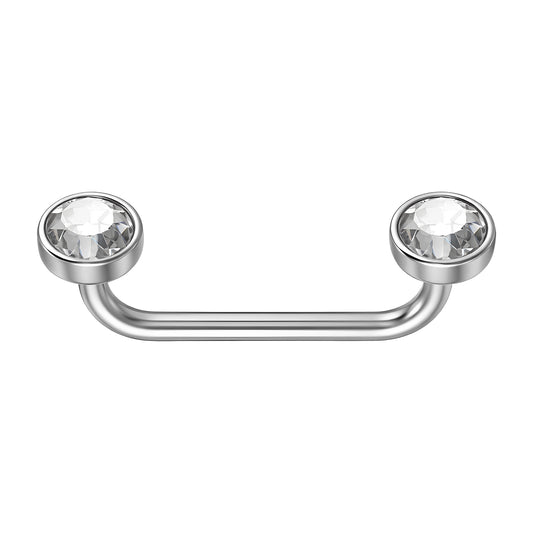 Josojoou Anti Eyebrow Piercing Jewelry, CZ Flat Bar Staple Bar Piercing Jewelry, 14G Internally Threaded Surface Piercings Jewelrys, for Eyebrows, Collarbone, and Ear bones