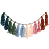 Boho Tassel Garland Colorful Pastel Tassel Garland Wall Hanging Decor Pastel Wall Hanging for Nursery Classroom Baby Shower Decorations