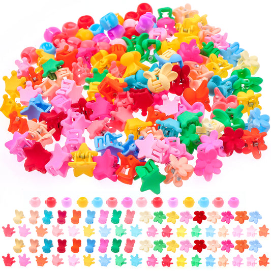 100PCS Baby Girls Hair Claw Clips Various Shapestiny Cute Small Hair Accessories For Kids Toddlers Girls Hair Tiny Clips Pins Clamps Flower Hair Decorations For Thick Hair