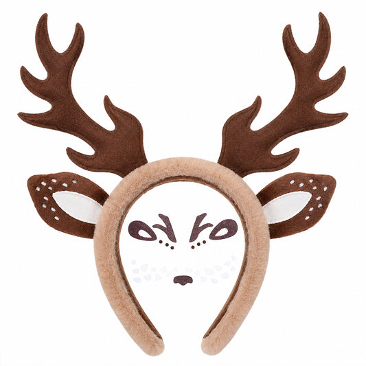 Deer Antler Headband with Face Stickers -Halloween Christmas Costume