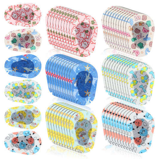 60Pcs Adhesive Eye Patches for Kids 6 Styles Breathable Toddler Eye Patches Fun Animails Cartoon Eye Bandage for Children with Lazy Eye