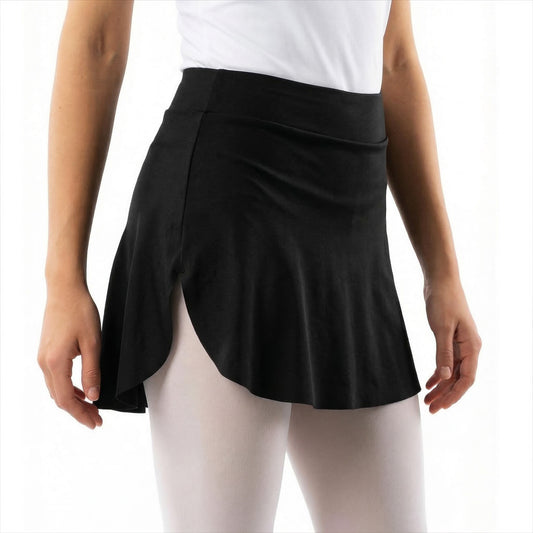 Gemoioio Ballet Wrap Skirt for Girls & Women – Soft Adjustable Pull-On Dance Skirts, Flowy Practice Skirt for Ballet, Dance Recitals, Yoga & Gymnastics Black