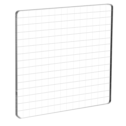 Acrylic Stamp Block Clear Stamping Blocks with Grid Lines 5.9 Inch Square Mounting Blocks for Scrapbooking DIY Crafts Card Making