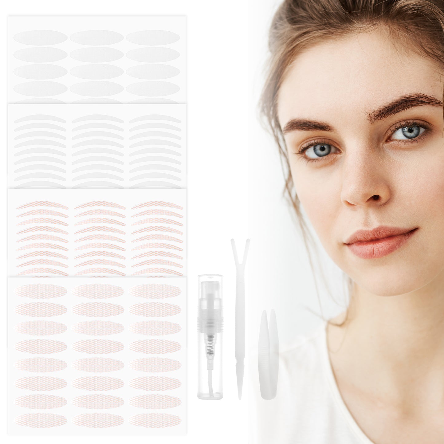 Eyelid Tape for Hooded Eyes Invisible 864PCS Cosmetic Tapes Ultra-Thin Breathable long-lasting Double Eyelid Tape for Hooded Droopy Uneven Mono-eyelids