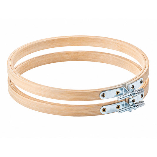 Gemoioio 2pcs Wooden Embroidery Hoop Cross Stitch Hoops Natural Bamboo