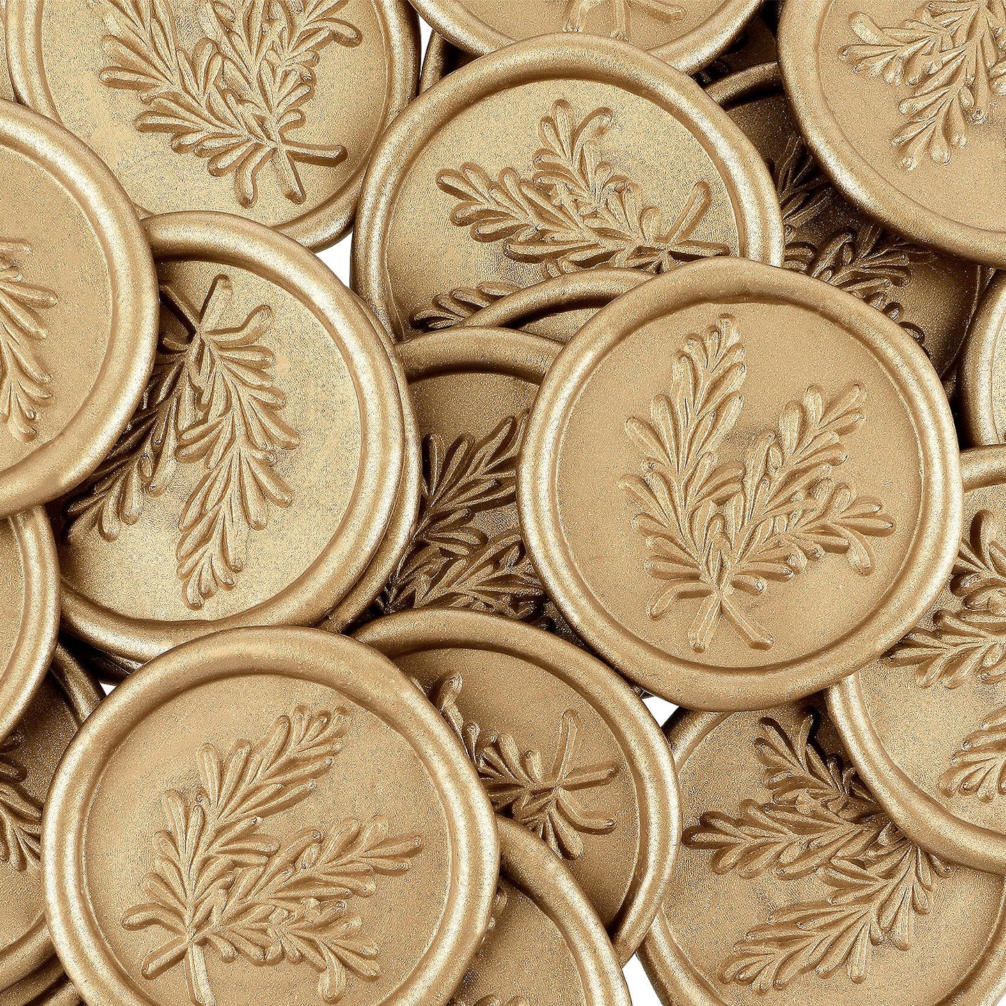 Wax Seal Stickers 25Pcs Gold Wax Stamp Stickers Vintage Wedding Invitation Stickers for Birthday Party Gift Wrap Supply(Rosemary Pattern, 1.18inch/30mm)