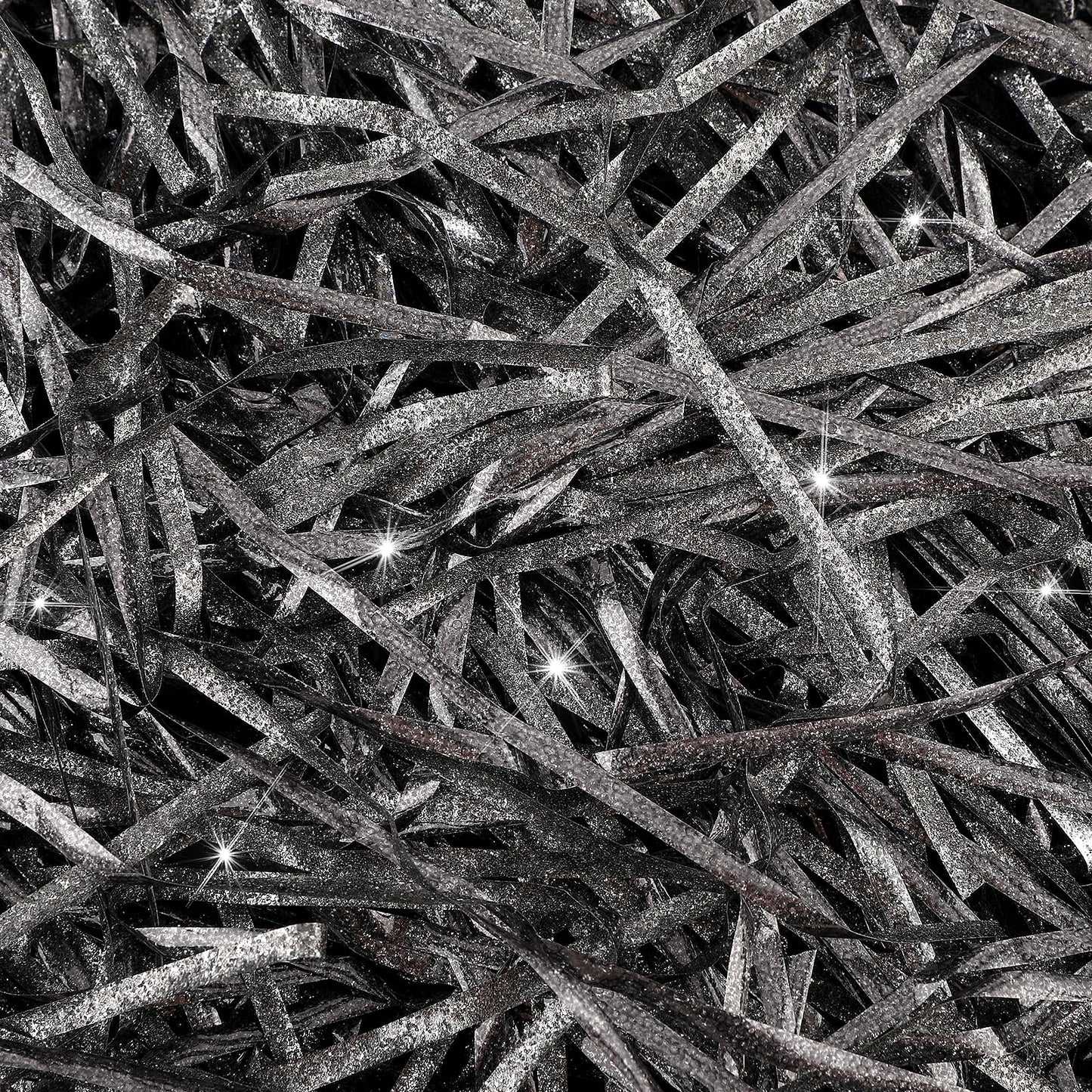 100g Black Shredded Tissue Paper Glitter Raffia Crinkle Cut Paper Shred Filler Gift Filler Paper Crinkle Paper for Gift Box Gift Hamper Basket Filler Raffia Ribbon Stuffing for Boxes Packaging