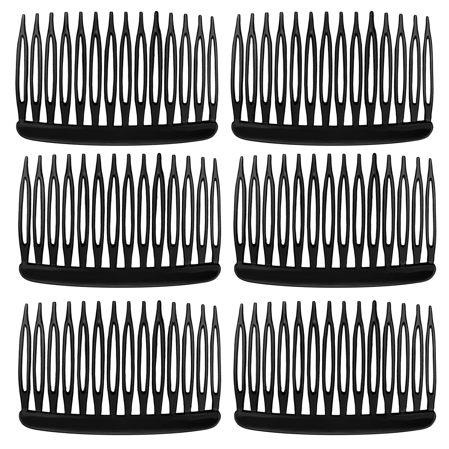 6 Pcs French Twist Combs Plastic French Combs for Hair Hair Clip Combs Decorative Girls Women 14-Tooth Hair Combs for Women French Retro Style Accessories (Black)