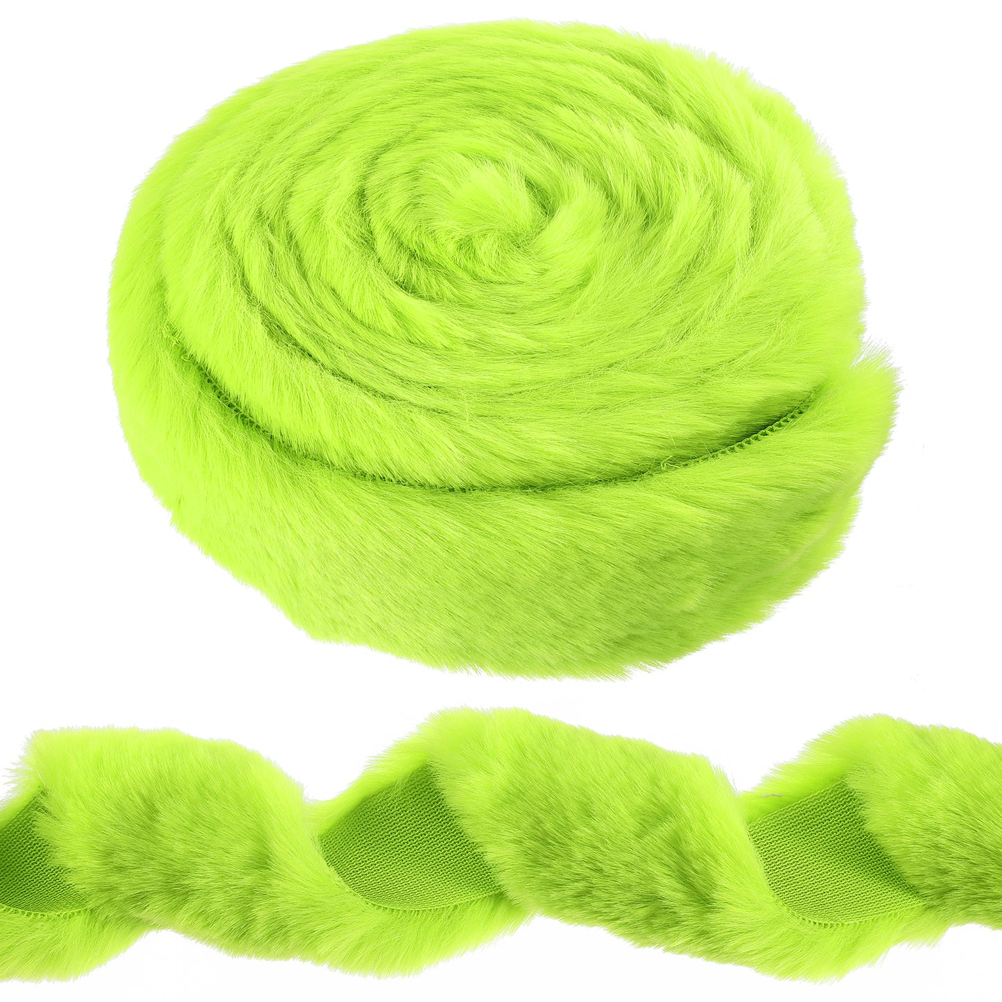 Lusofie Christmas Fur Trim Green Faux Fur Ribbon Trim Green Fur Fabric Roll for Garland Wreath Bows Santa Costume Sewing Christmas Tree Decor(1.97inch x 3 Yards)
