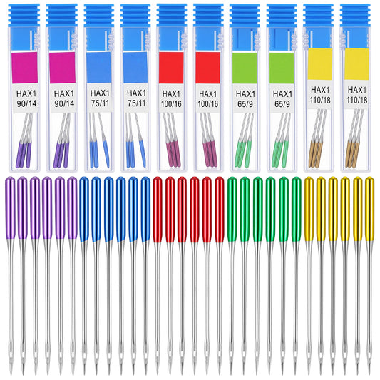 60Pcs Universal Sewing Machine Needles, Regular Point Sewing Machine Needles Universal, Steel Ballpoint Needle for Sewings Machine(9/11/14/16/18 Mixed Size)