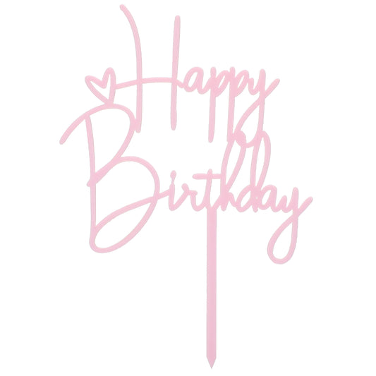 Happy Birthday Topper, Pink Birthday Cake Decorations, Happy Birthdays Sign for Cake, Birthdays Cakes Supplies for Women's Celebrating Anniversary Theme Party