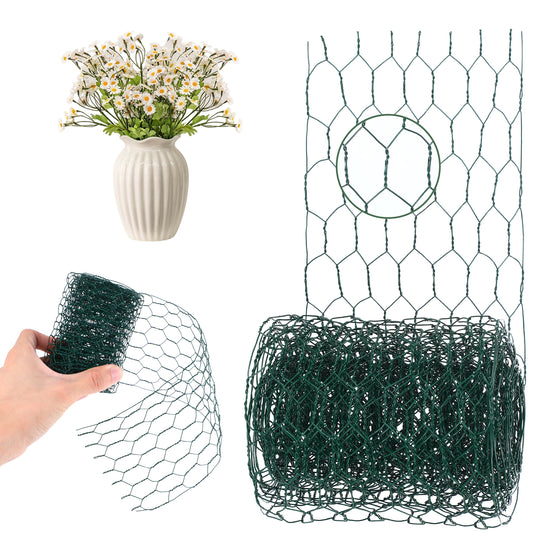 Chicken Wire for Floral Arrangements, 3.94x118 Inch Mesh Netting, Flower Arranging Mesh, Green Flower Wire for Flowers Arrangement Supplies Garden Fencing DIY Decorate Craft