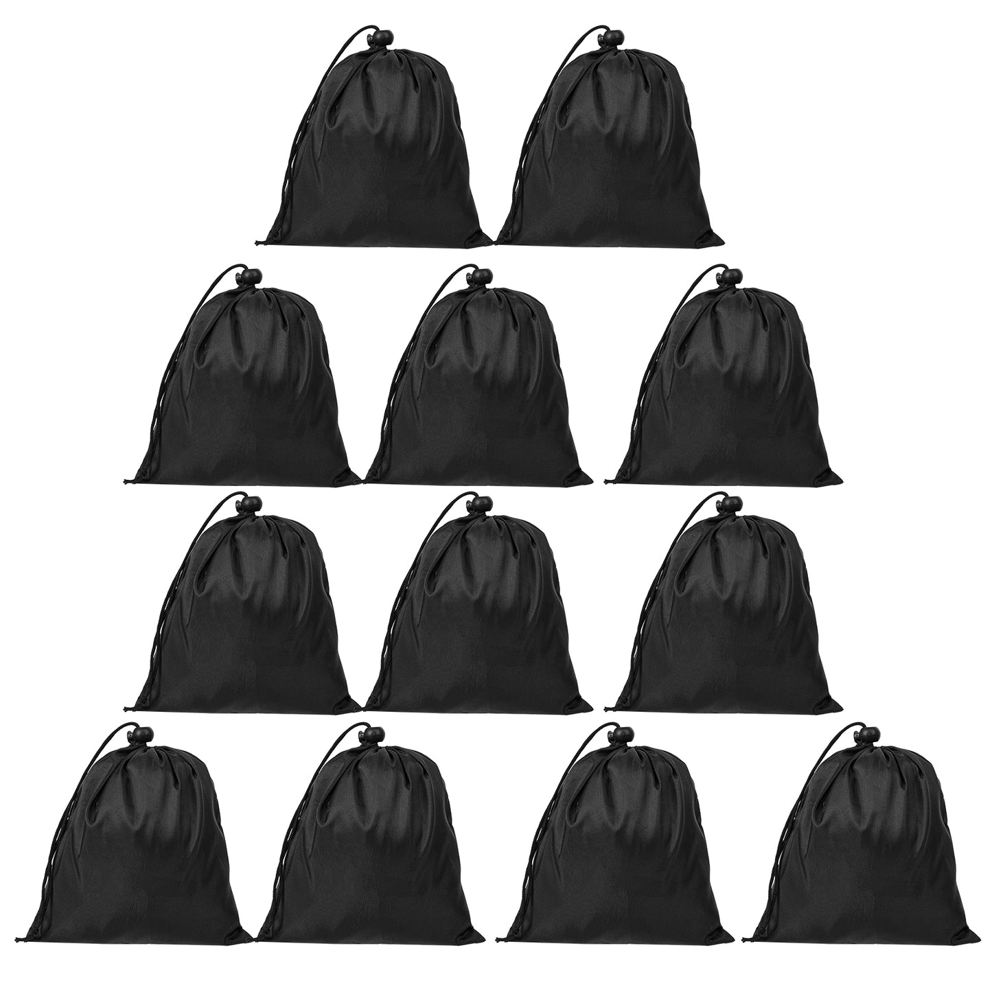 Lusofie 12 Pcs Drawstring Bags Bulk Black Cinch Bags Drawstring Bag Nylon Draw String Back Bag Waterproof Storage for Gym Sports Travel for Men Women(7.1 x 7.9inch)