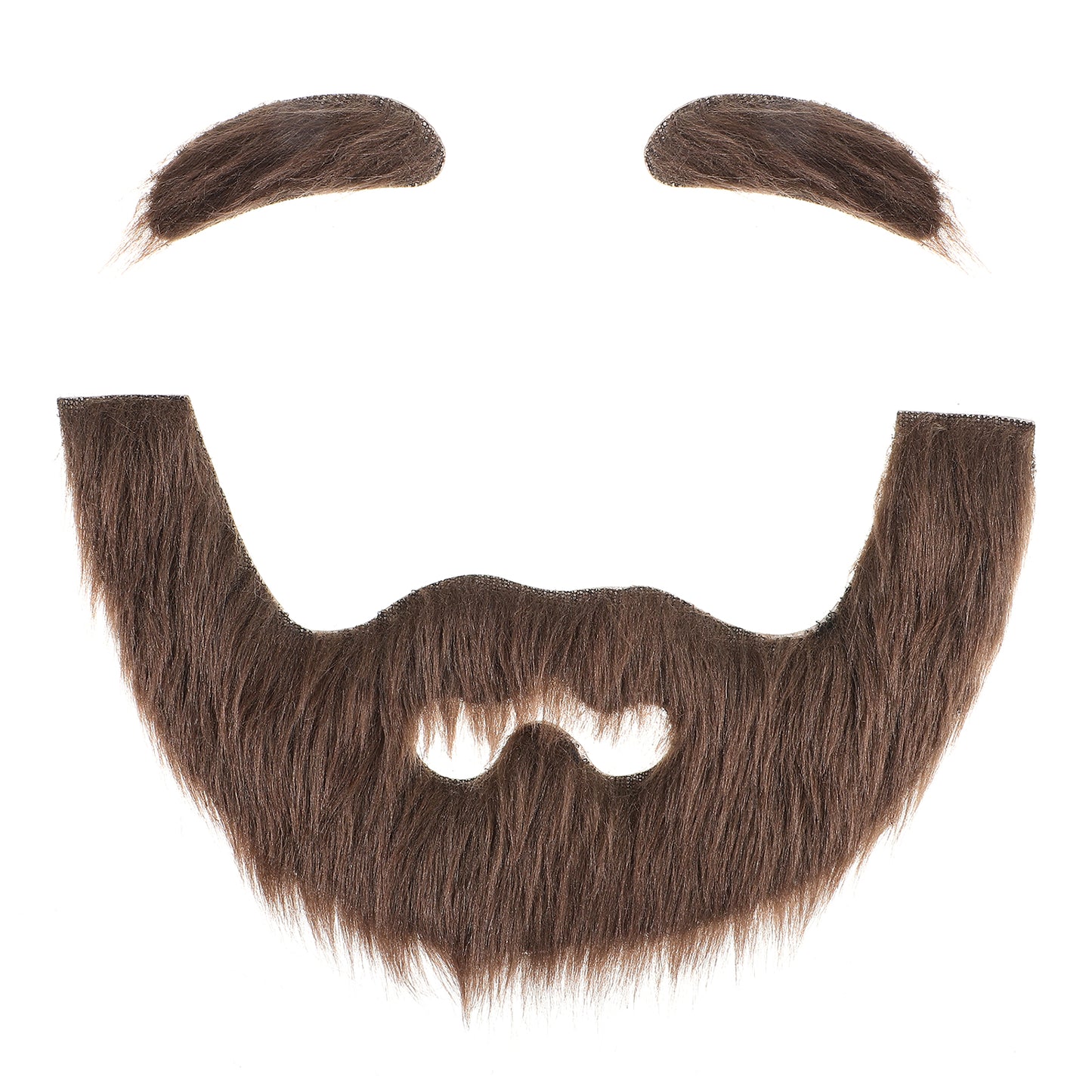 Fake beards and Fake Eyebrows Self Adhesive Fake Mustache for Cosplay Halloween Party Novelty Cosplay Costume Facial Hair for Adult(Brown)