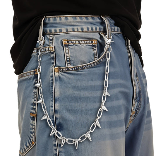 Wallet Chain for Men, Single Layer Rivet Pants Chain, Punk Style Jean Chains, for Both Men And Women, Suitable for Pants And Skirts