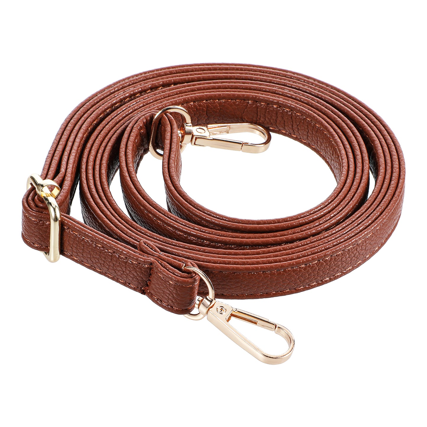 Purse Strap Replacement 33.4-59 Inch Adjustable Leather Belt for Purse Crossbody Bag Handbags (Brown Strap, Gold Buckle)