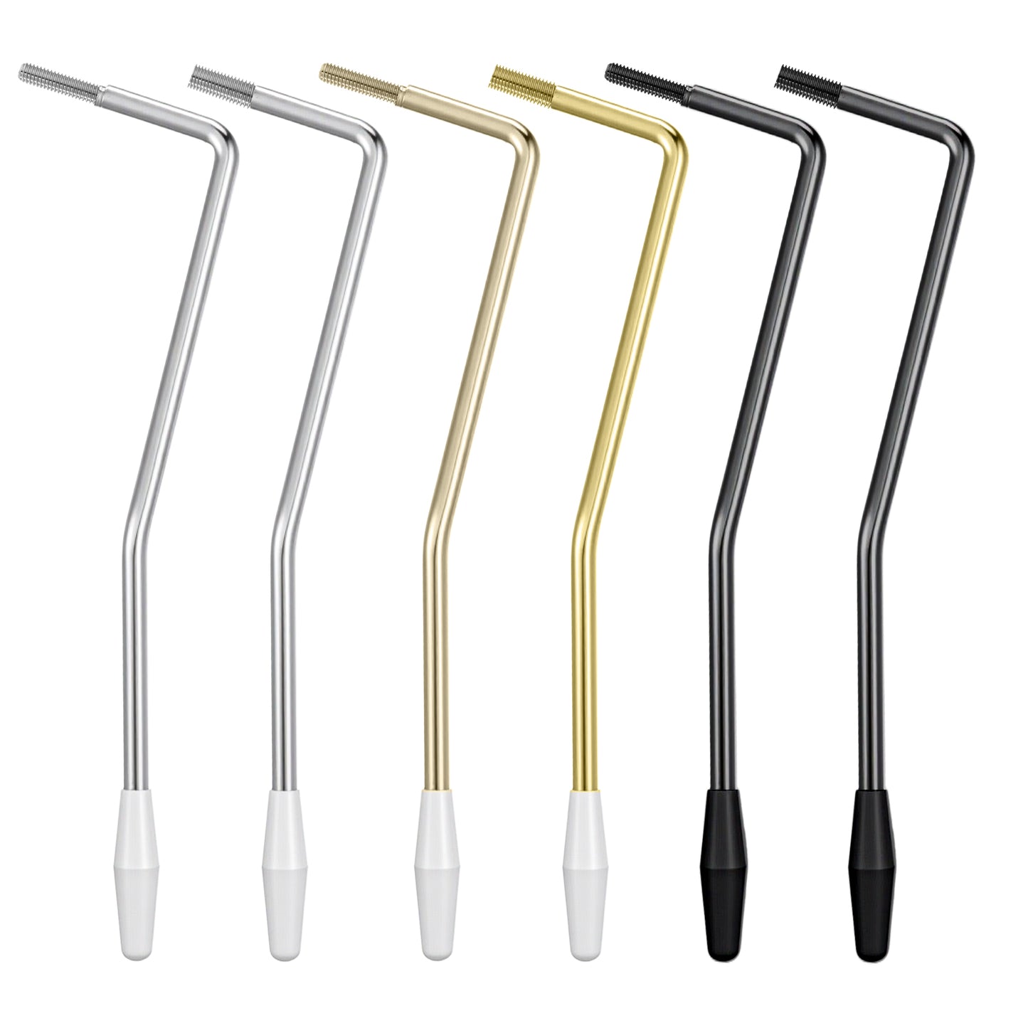 6Pcs Whammy Bar 6mm & 5mm Thread Tremolo Arm Whammy Bar for Electric Guitar with Tip Metal Single Tremolo Arm (Gold, Silver,Black) "