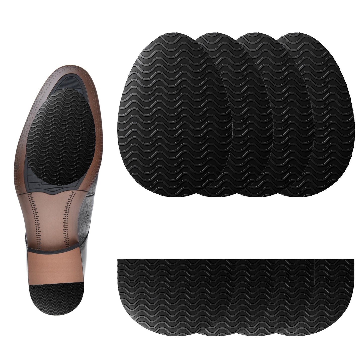 Neyauo 8 Pcs Non Slip Shoe Pads, Self Adhesive Anti Slip Shoe Grips on Bottom of Shoes, Rubber Sole Protector for Women Men Boots High Heels Flats for Noise Reduction(3.54 x 2.48in/3.27 x 2.16in)