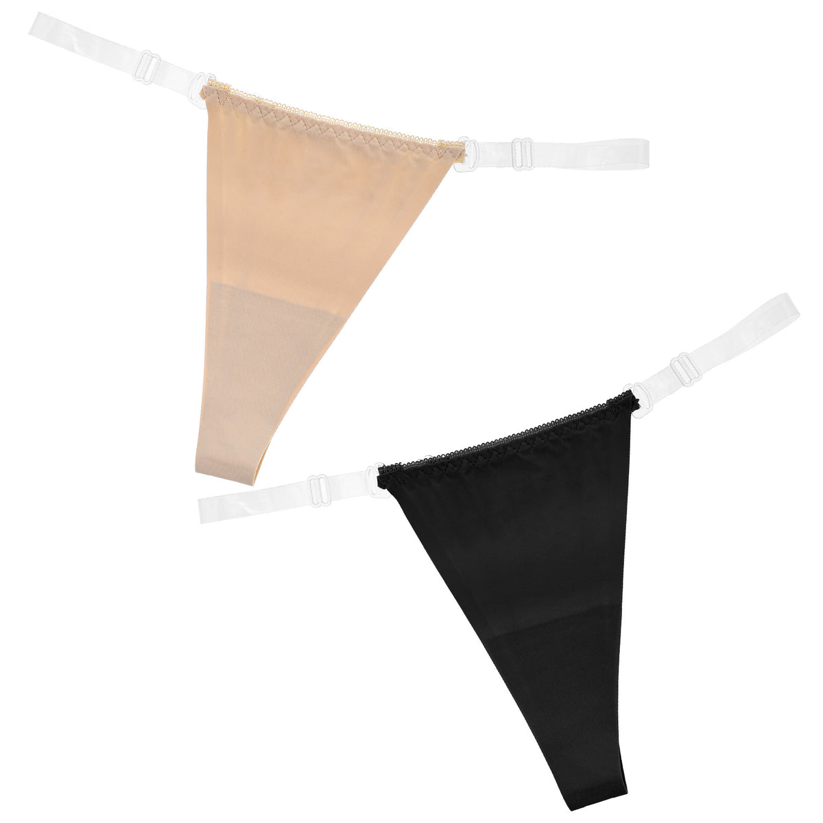 Women Clear Strap Thong Adjustable G String Thong No Show Underwear Panties