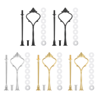 Tucnoeu 5 Sets of 2 Tiered Tray Hardware Kit - Cake Stand Hardware Tiered Tray Plate Hardwares Kit for Serving Dessert Cupcake Dish Food(2 Black, 2 Gold, 1 Silver)