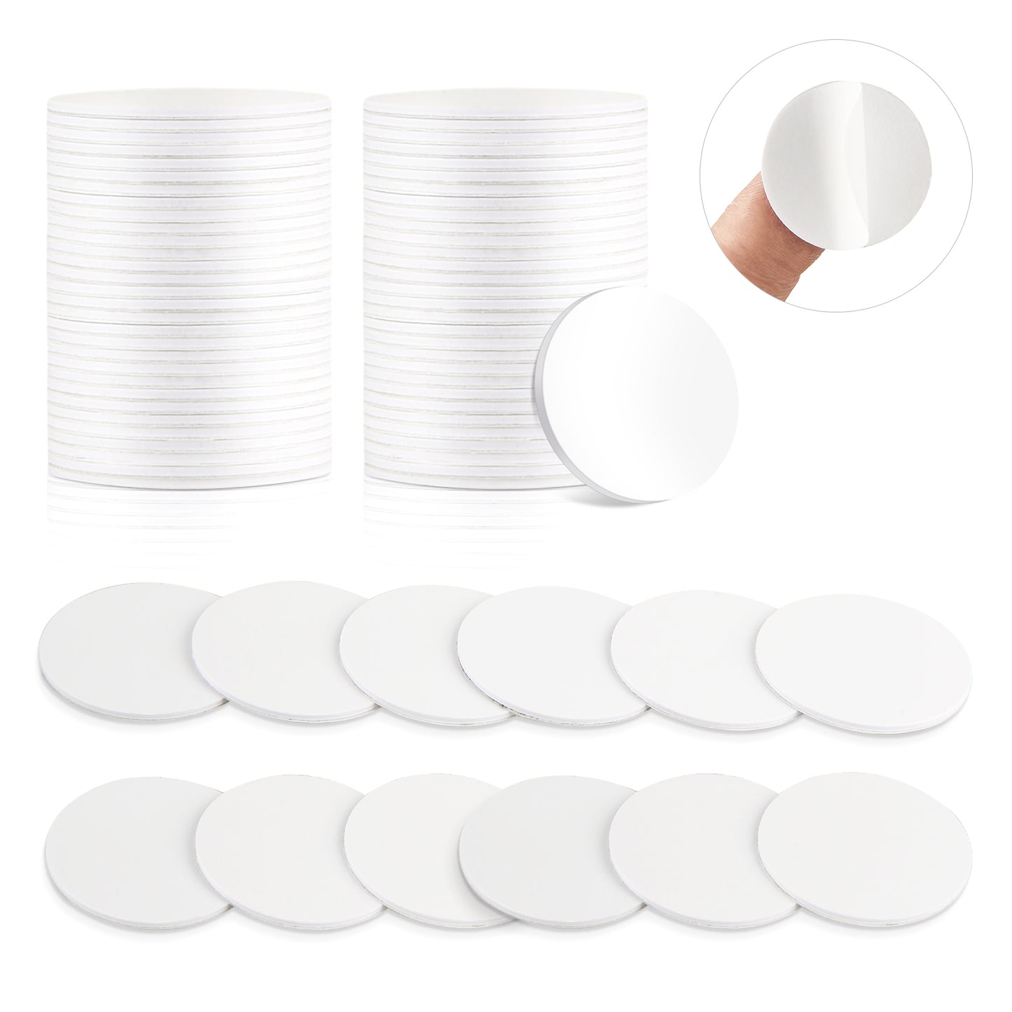 NFC Tag NFC Stickers White NTAG215 Tag Rewritable Round Coin NFC Cards with Adhesive Back Compatible with Tagmo NFC Enabled Mobile Phones(60Pcs)