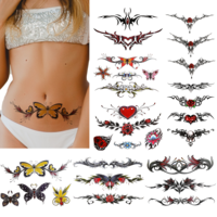 8 Sheets Belly Tattoos Stickers - Sexy Temporary Tattoos for Women - Waterproof Body Art for Adults