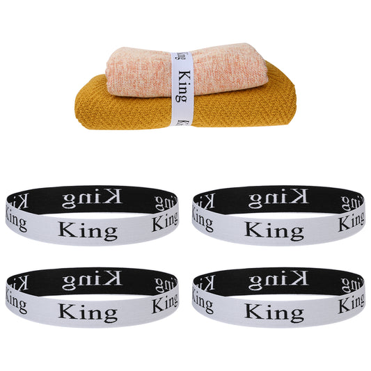 Tucnoeu 4pcs Bed Sheet Organizer Bands,Queen Sheet Organizers Storage Bands,Elastic Bedding Sheet Keeper Straps for Bed Sheet Sets and Closet Organization(king)