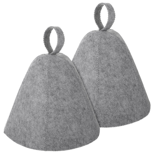 Lusofie 2 Pcs Felt Wool Sauna Hat for Women Men - With Hanging Loop Sauna Cap for Spa - Insulating Headgear for Steam Room Banya Bathhouse