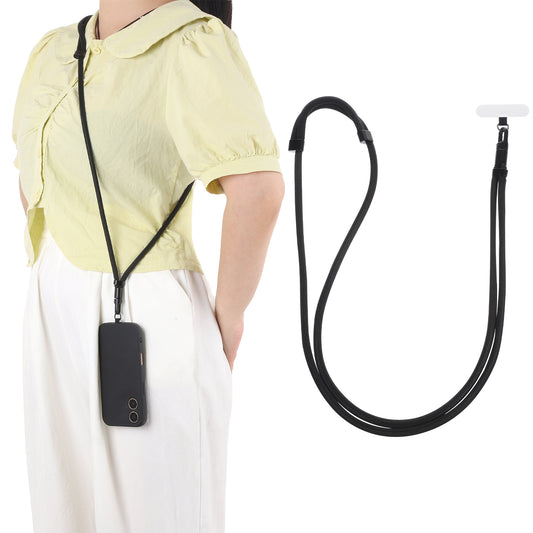 Crossbody Phone Strap, Anti Theft Phone Strap, Adjustable Lanyard for Phones, Universal Multifunctional Cell Phones Lanyards for Women (black)