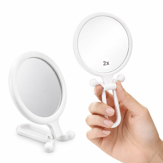 Gemoioio Double Sided Travel Mirror with Magnification 1X 2X