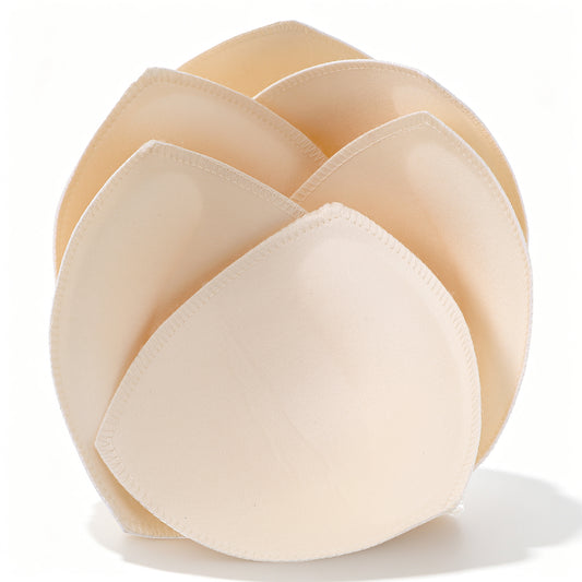 DIVINA VITAE 3 Pairs Sew in Bra Cups, Push Up Bra Pads Inserts for Sport Bras Dresses Swimsuits, Breathable Breast Enhancers for A B C Cup, Beige, 3.5cm Thick