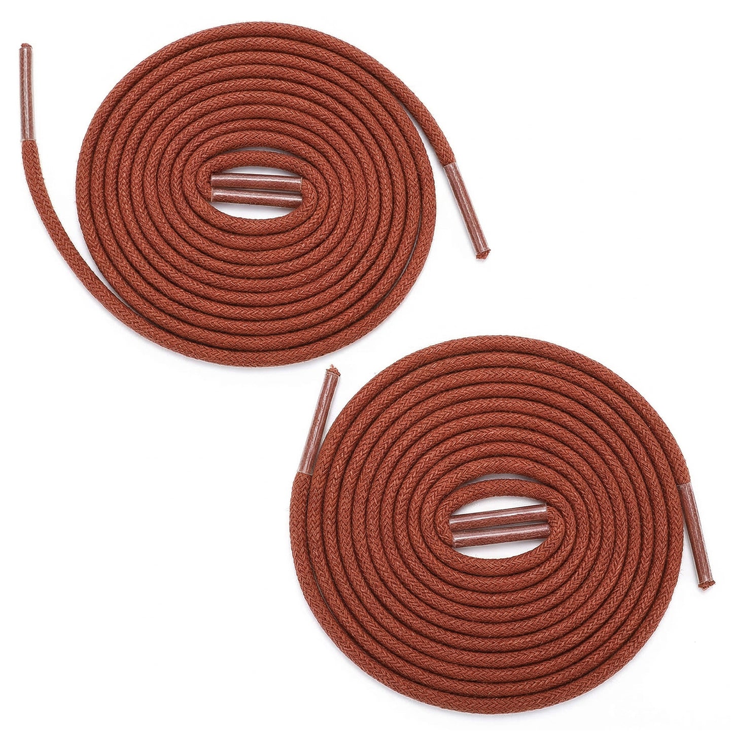 Lusofie 2Pairs Reddish-Brownk Round Thin Shoe Laces 3MM Waxed Shoelaces Leather Shoes Laces Reddish-Brown Waxed Lace for Oxford Shoes Formal Dress Ankle Boots(1M, 0.8M)