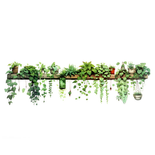 Plant Wall Decals Watercolor Decals for Walls Removable Vine Green Plants Wall Murals for Living Room Bedroom Home