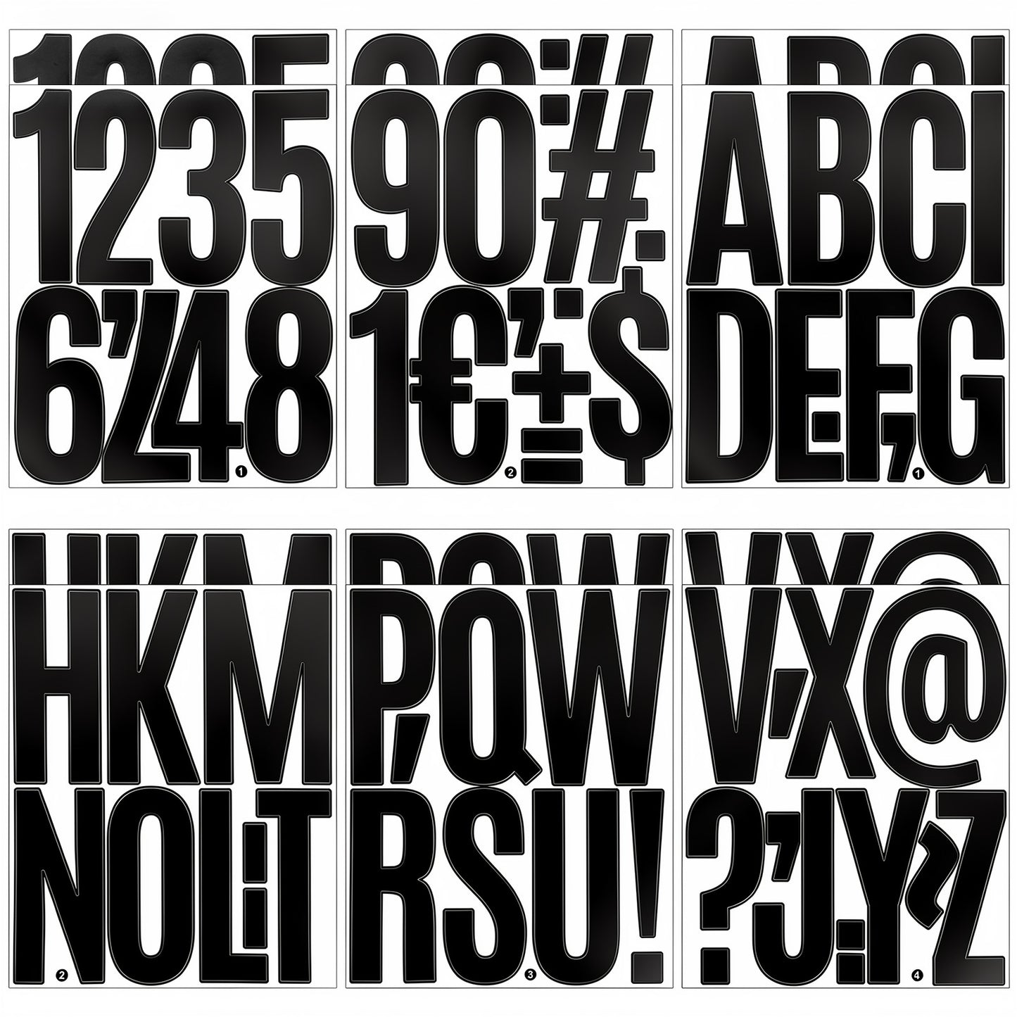 12Sheets Large Letter Stickers 5inch Vinyl Letter Stickers Self Adhesive Alphabet Number Sticker for Bulletin Board Poster Mailbox Classroom Home Business Decor